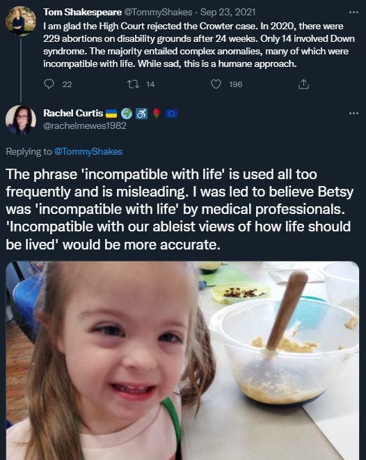 Incompatible with our ableist views