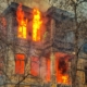 Burning building