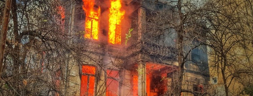Burning building