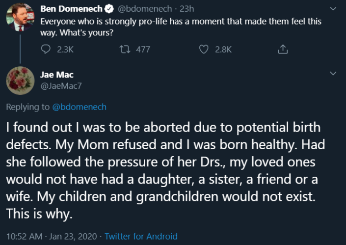 I was to be aborted