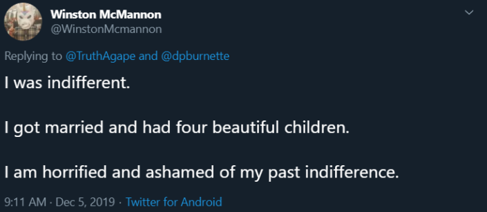 ashamed of my past indifference