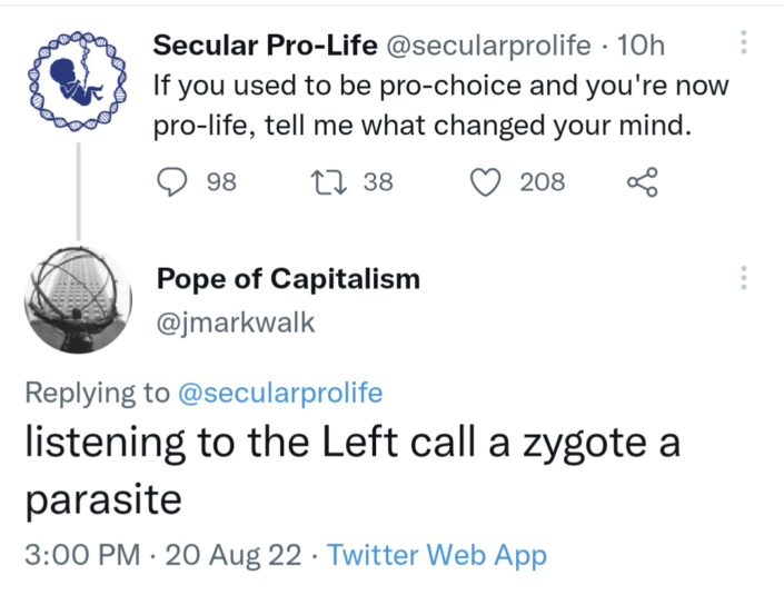 calling a zygote a parasite