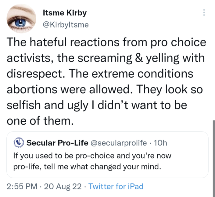hateful reactions from pro-choice activists
