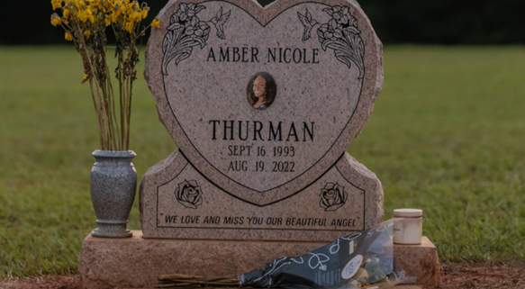 Amber Thurman's gravestone