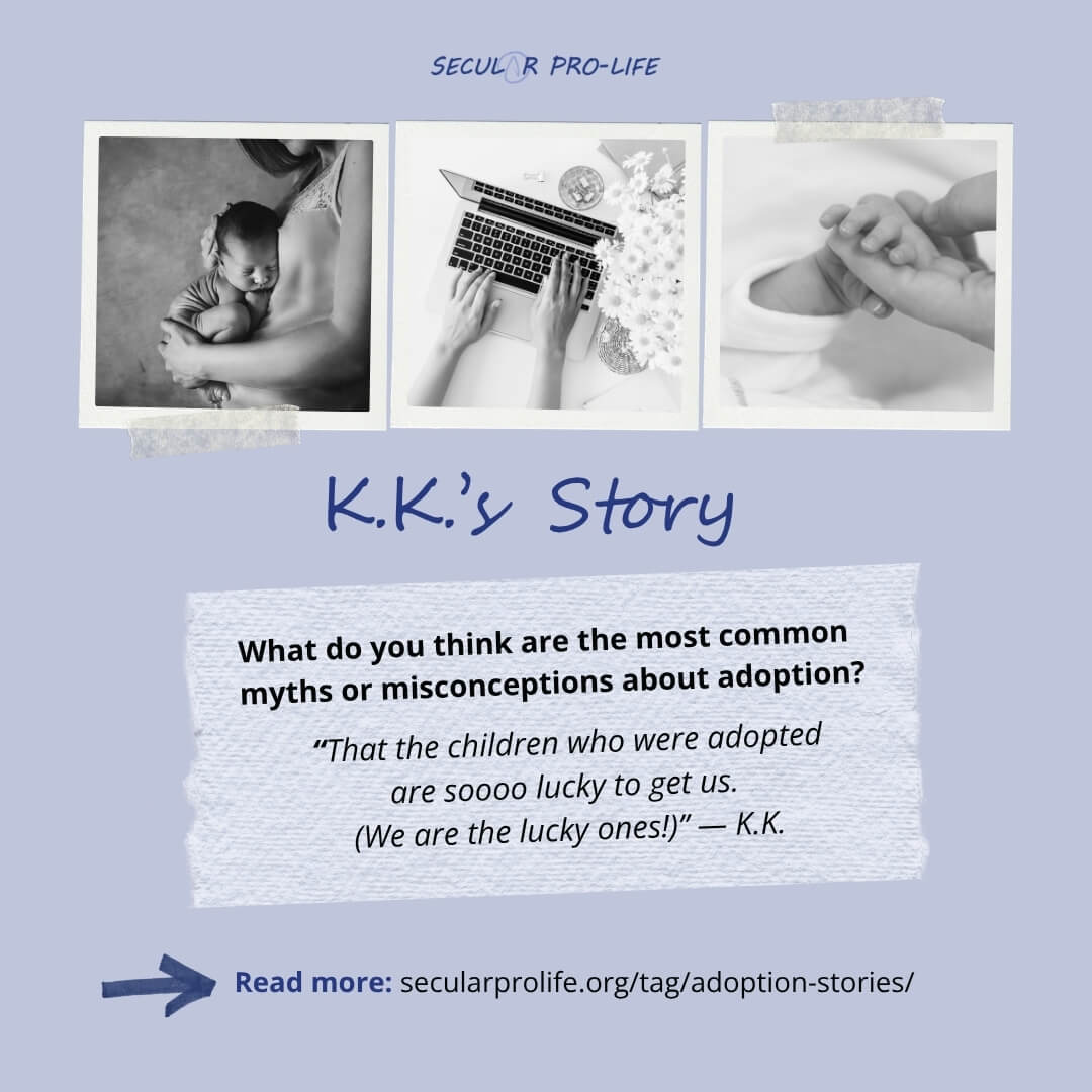 KK's adoption story image and quote